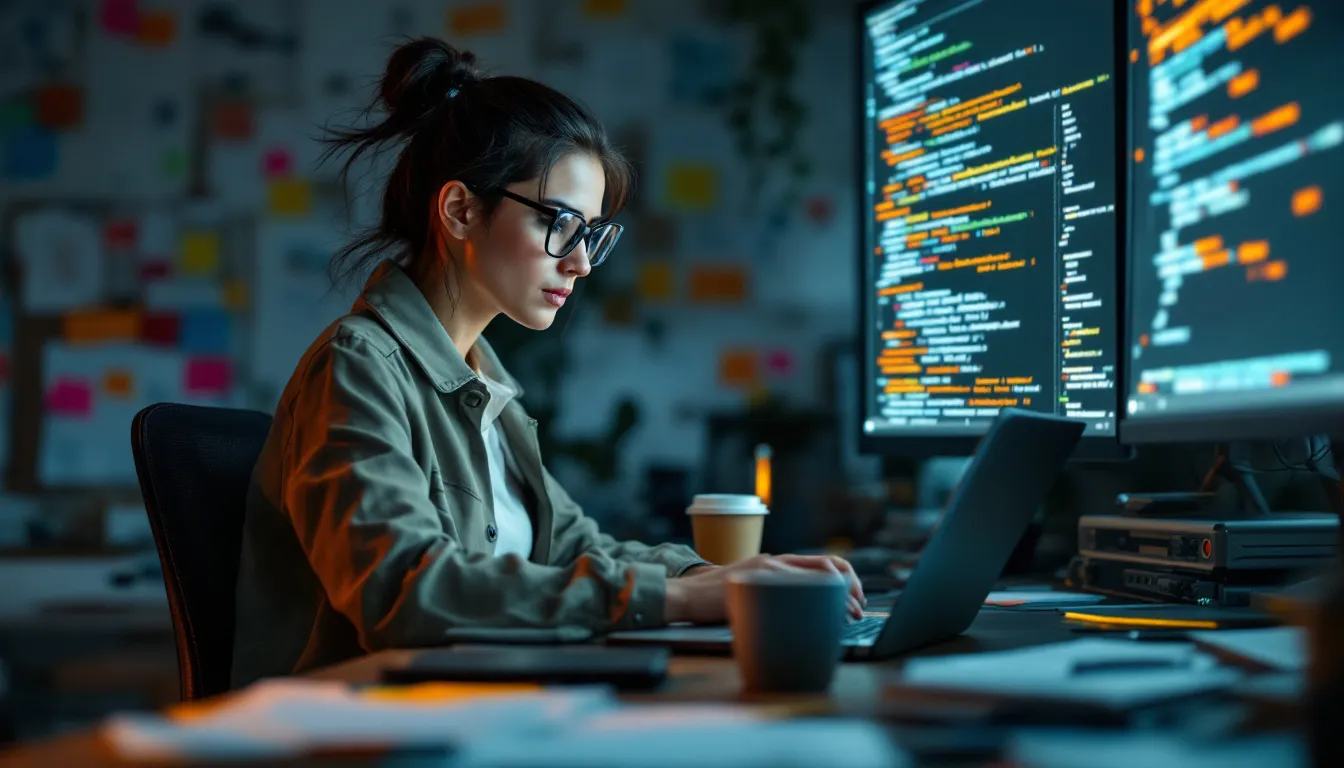 A software developer solving a complex problem using critical thinking and problem-solving skills.