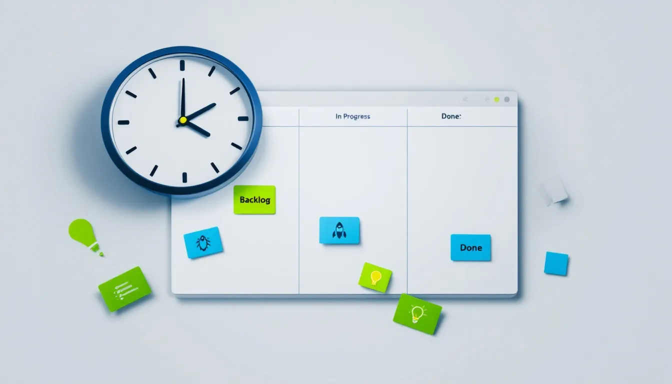 A kanban board illustrating team efficiency in software development projects.