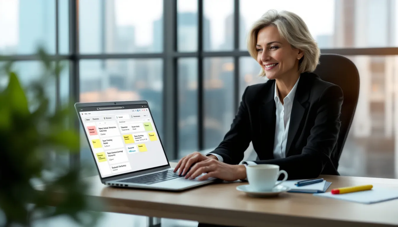 The image depicts a product owner engaging with a scrum team during a sprint planning meeting, highlighting the product owner's role in managing the product backlog and ensuring alignment with business objectives. The scene emphasizes collaboration among team members and the continuous improvement inherent in agile methodologies.