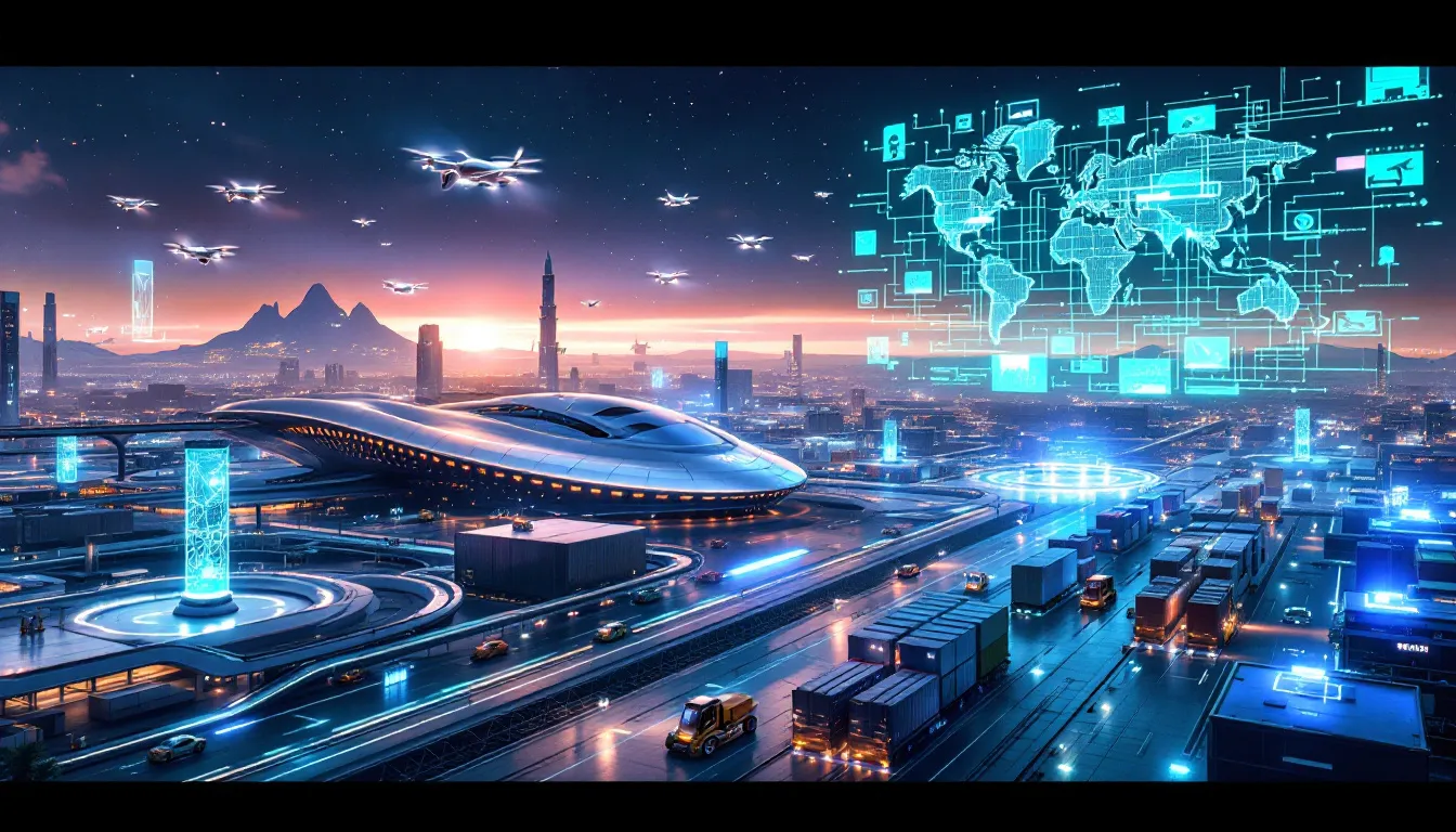 A logistics center utilizing autonomous systems for supply chain management.