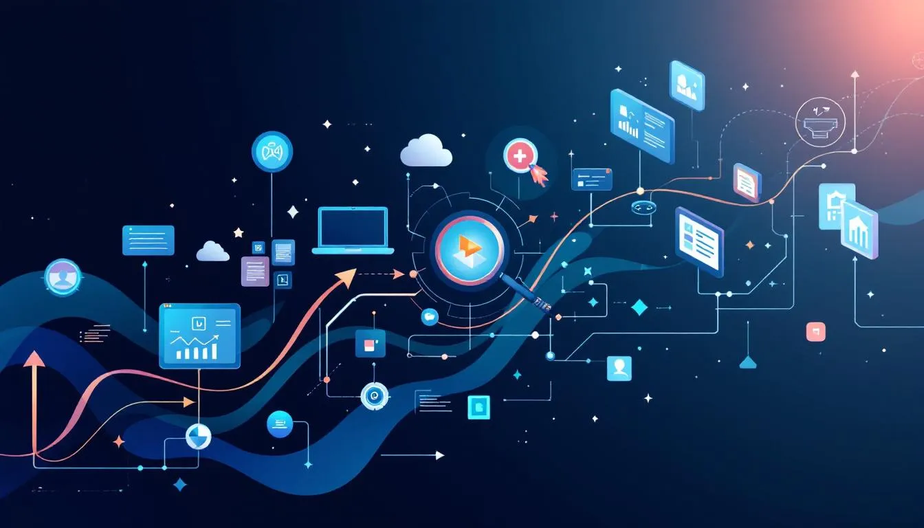 An illustration depicting the impact of digital transformation on project management.