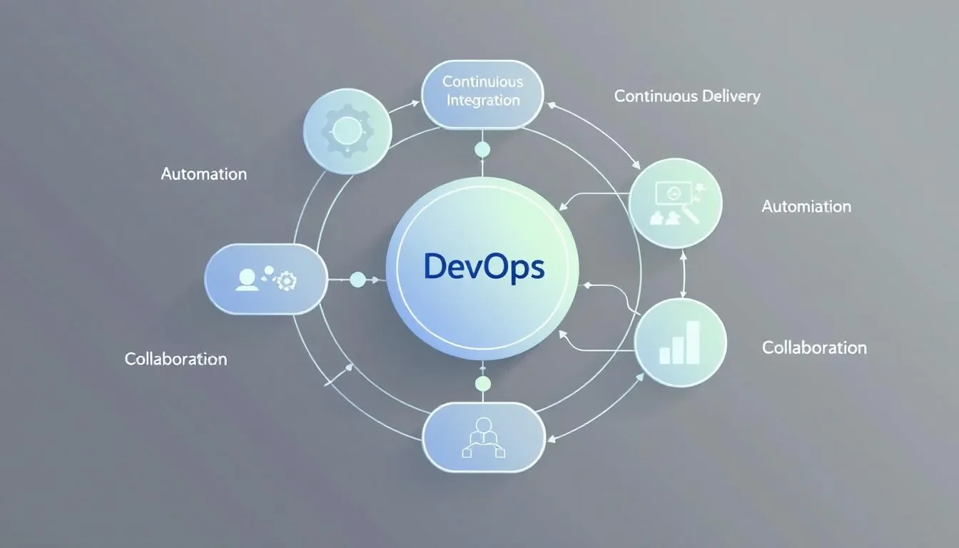 Core principles of DevOps illustrated through a flowchart.